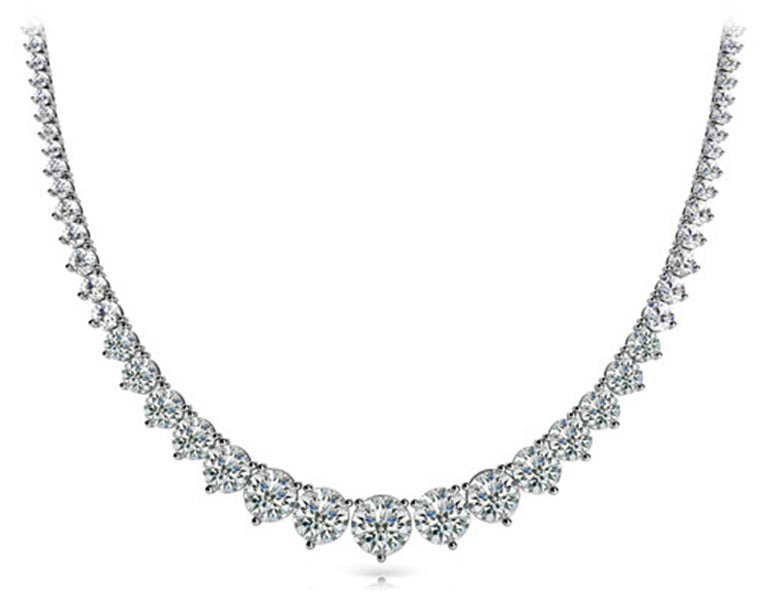 The Princess - Graduated 3 Prong Tennis Necklace – NOA Jewels