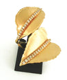 Brushed Gold and Diamond Leaf Ring