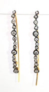 Gold Diamond and Black Rhodium Threader Hoop Earrings