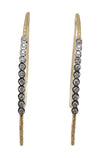 Gold and Black Rhodium Diamond Navette Shaped Threader Earrings
