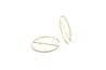 14K Gold Edge Line Diamond Hoop Earrings