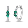 Diamond and Emerald Huggie Hoop Earrings