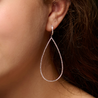 White Gold & Diamond Open Pear Earrings