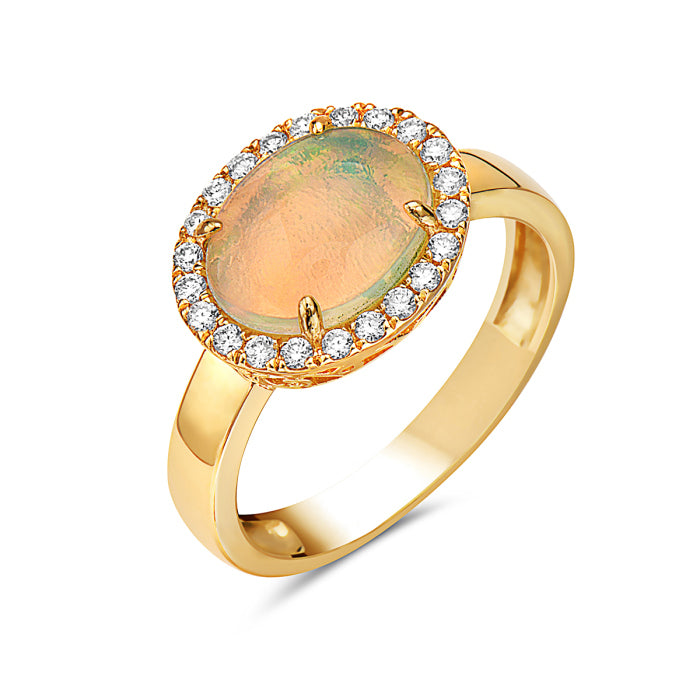 14K Yellow Gold Opal Ring