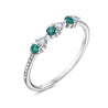 Emerald and Diamond Stackable Ring