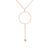 Rose Gold Open Circle and Diamond Necklace