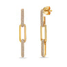 14k Yellow Gold & Diamond Pave Paper Clip Earrings