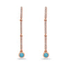 14k Yellow Gold & Diamond And Turquoise Drop Line Earrings