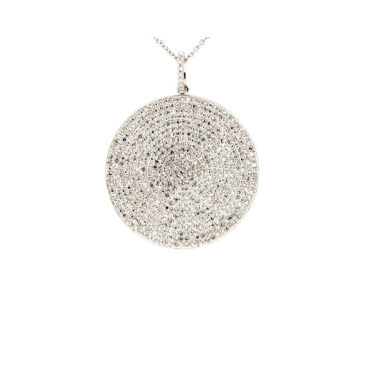 White gold disc on sale necklace