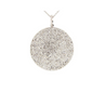 14K White Gold Diamond Pave Disc Necklace