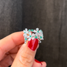 Emerald and Rose-Cut Diamond Ring