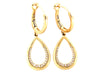 Gold and Diamond Teardrop Earrings