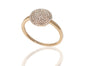 Contemporary 14K Rose Gold Pave Diamond Ring