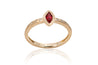 14K Ruby & Diamond Marque Ring
