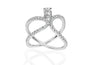 14K White Gold & Diamond Curve Ring