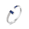 Open Band Stackable Sapphire & Diamond Ring