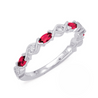 White Gold & Ruby Diamond Stackable Band